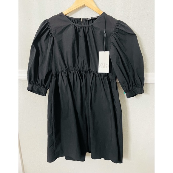 ZARA Puff Black Dress - Picture 3 of 8